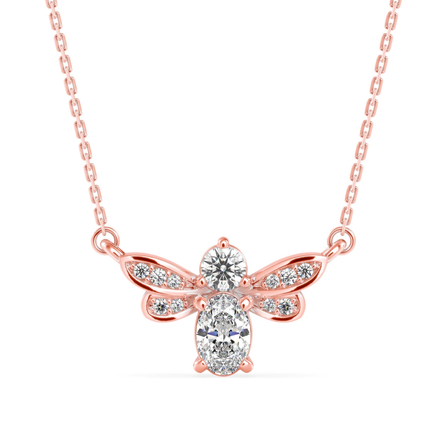 HoneyBee Diamond Pendant Rose Gold