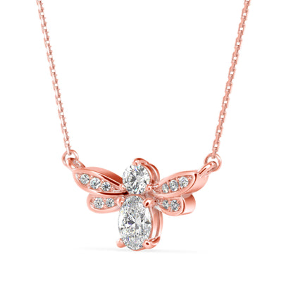 HoneyBee Diamond Pendant Rose Gold