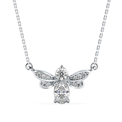 HoneyBee Diamond Pendant White Gold