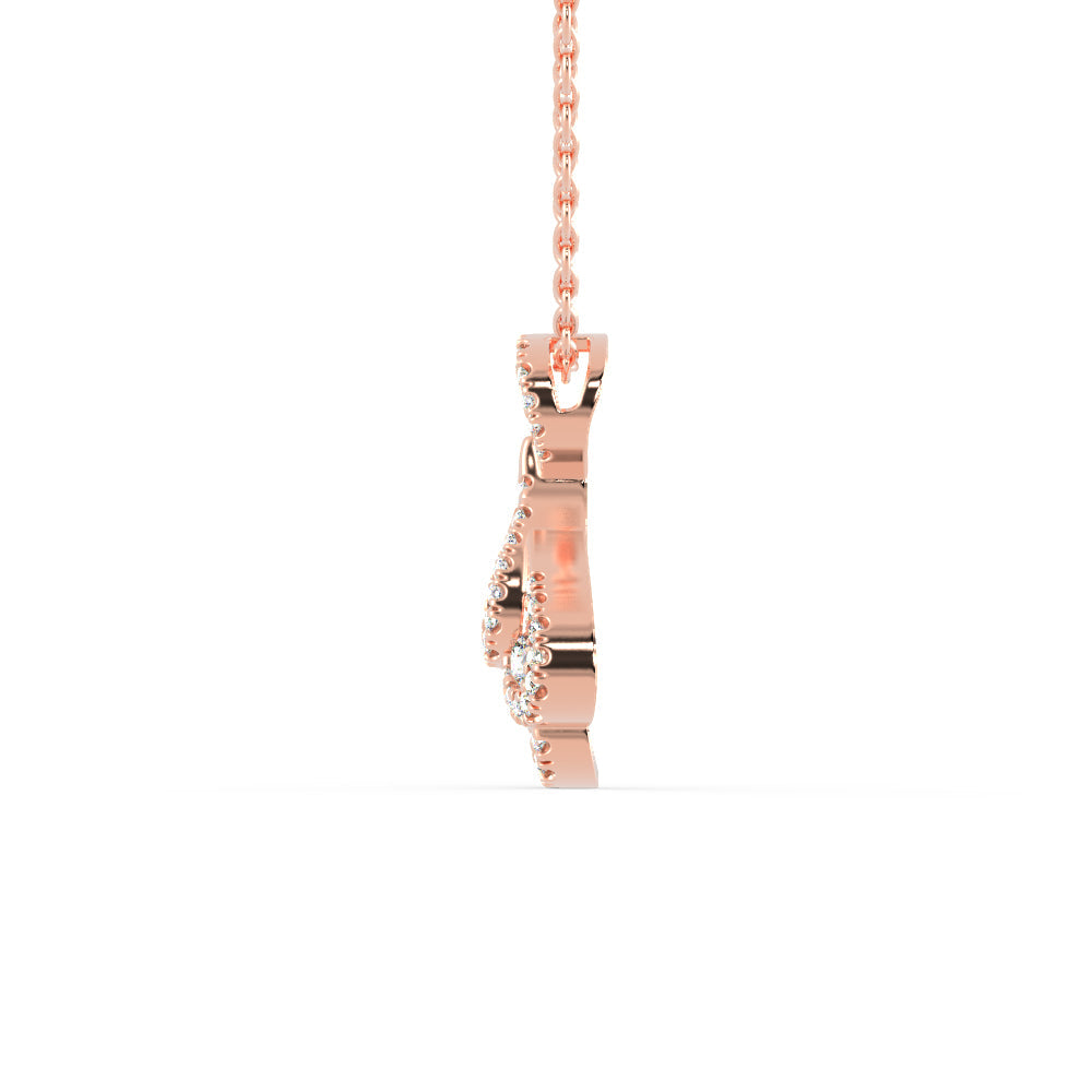 Darcy Charm Diamond Pendant Rose Gold