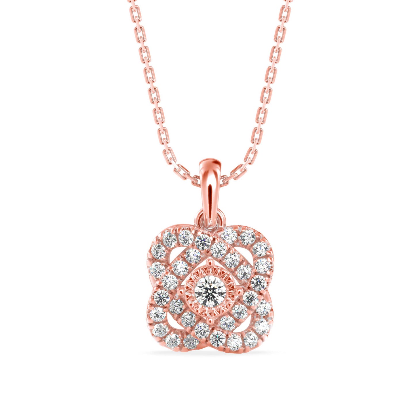 Techie Diamond Pendant Rose Gold