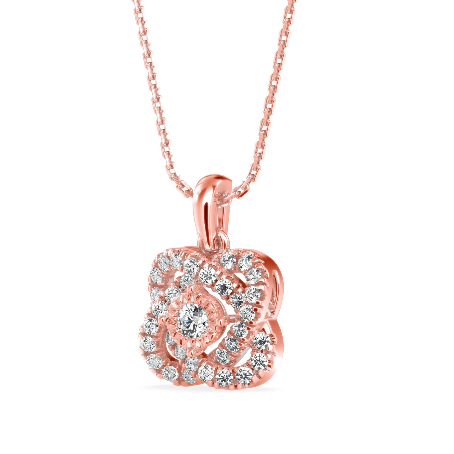 Techie Diamond Pendant Rose Gold