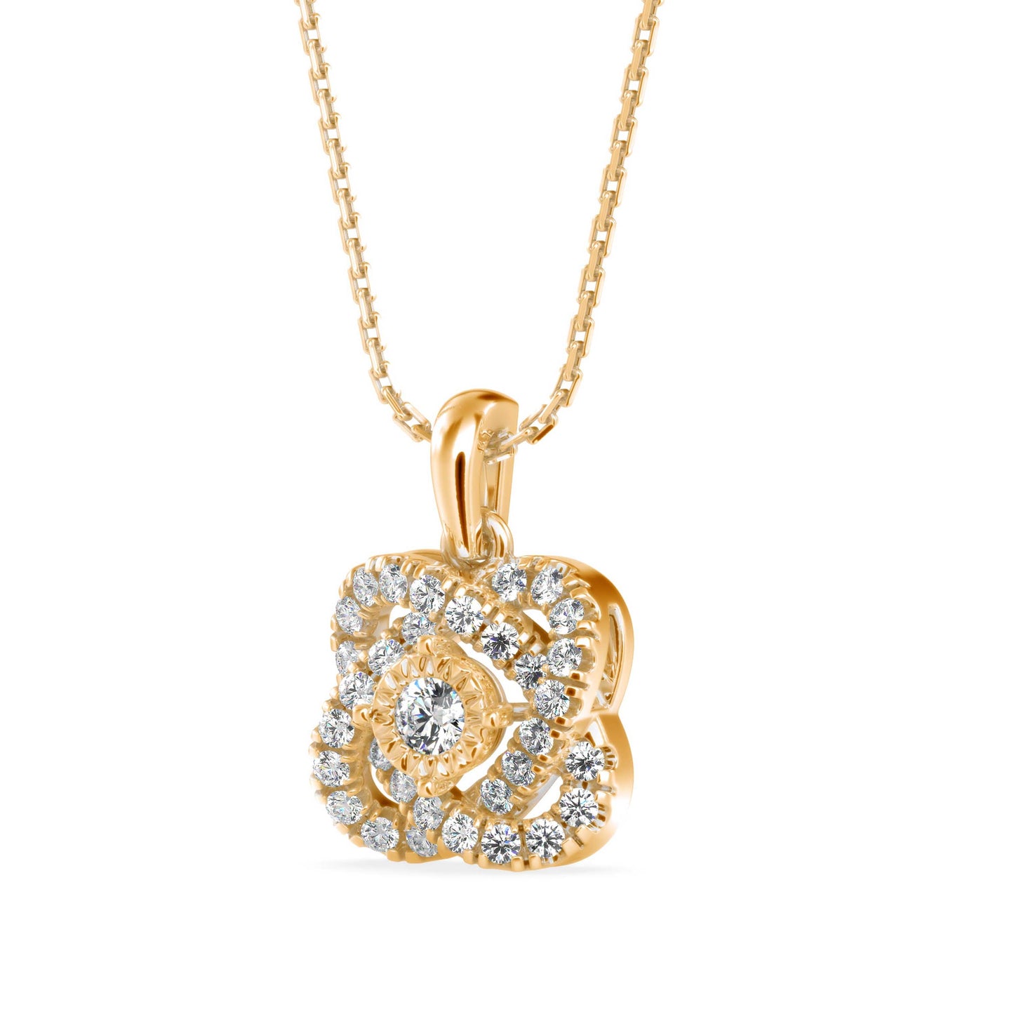 Techie Diamond Pendant Yellow Gold