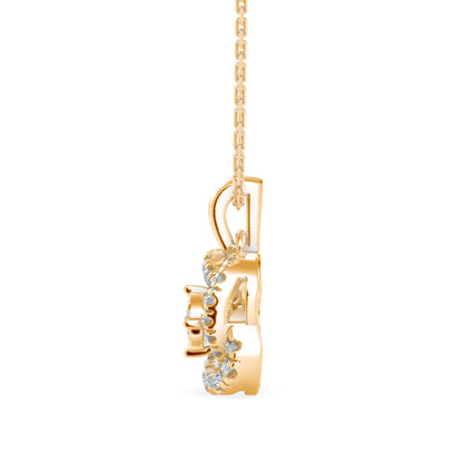 Techie Diamond Pendant Yellow Gold