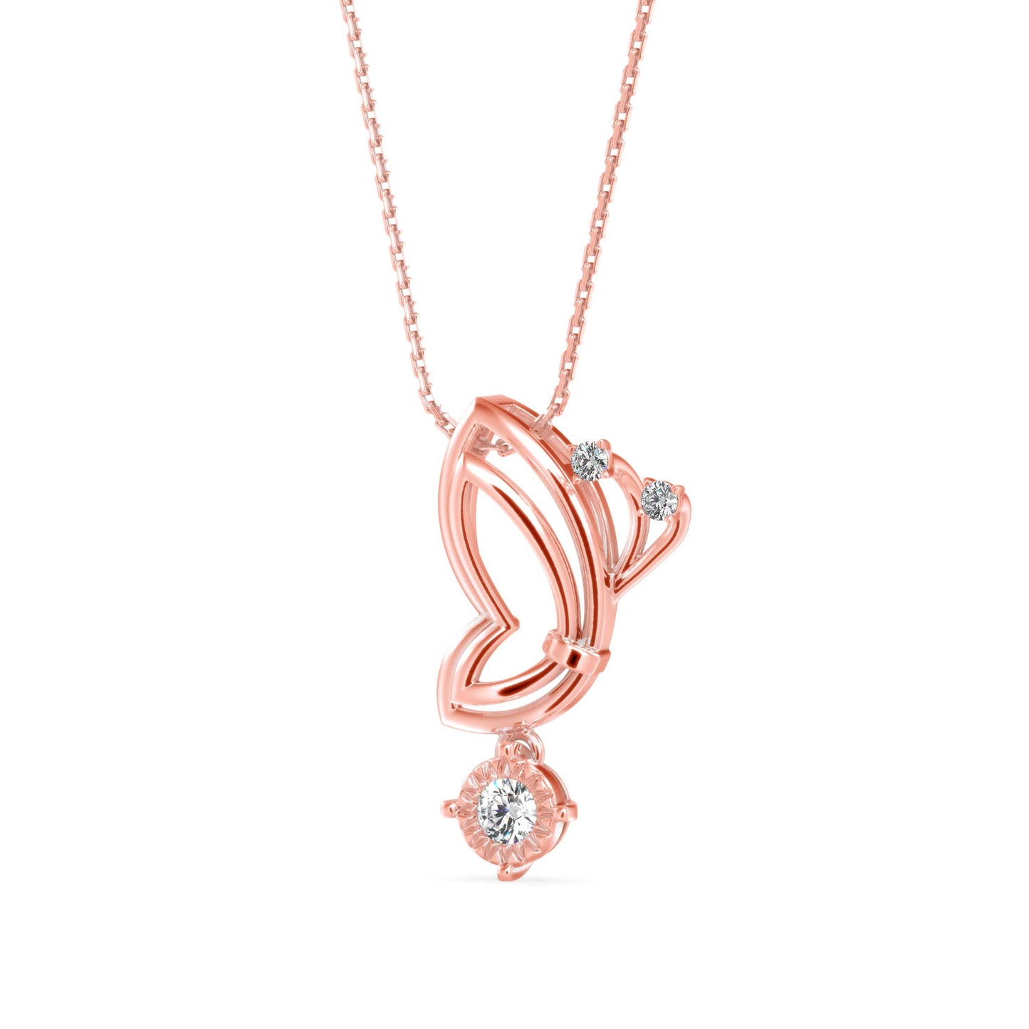 Orderly Charm Diamond Pendant Rose Gold