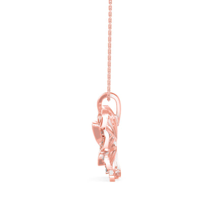 Marquise Butterfly Diamond Pendant Rose Gold