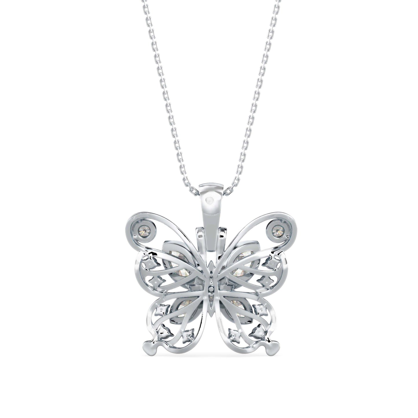 Marquise Butterfly Diamond Pendant White Gold