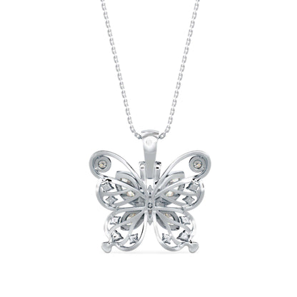 Marquise Butterfly Diamond Pendant White Gold