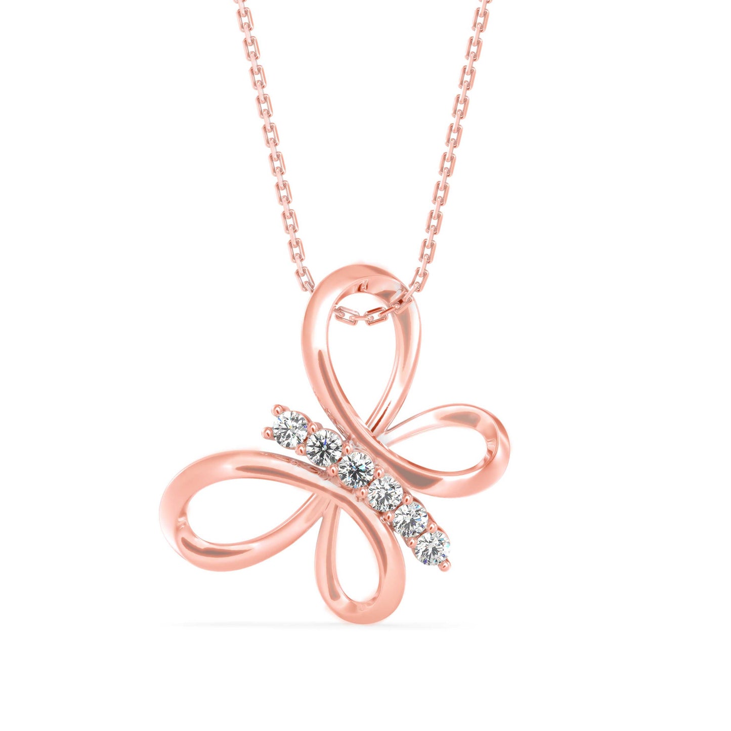 Monarch Diamond Pendant Rose Gold