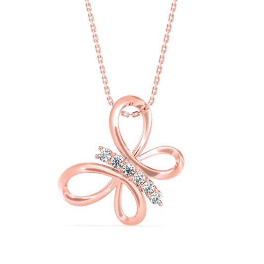 Monarch Diamond Pendant Rose Gold