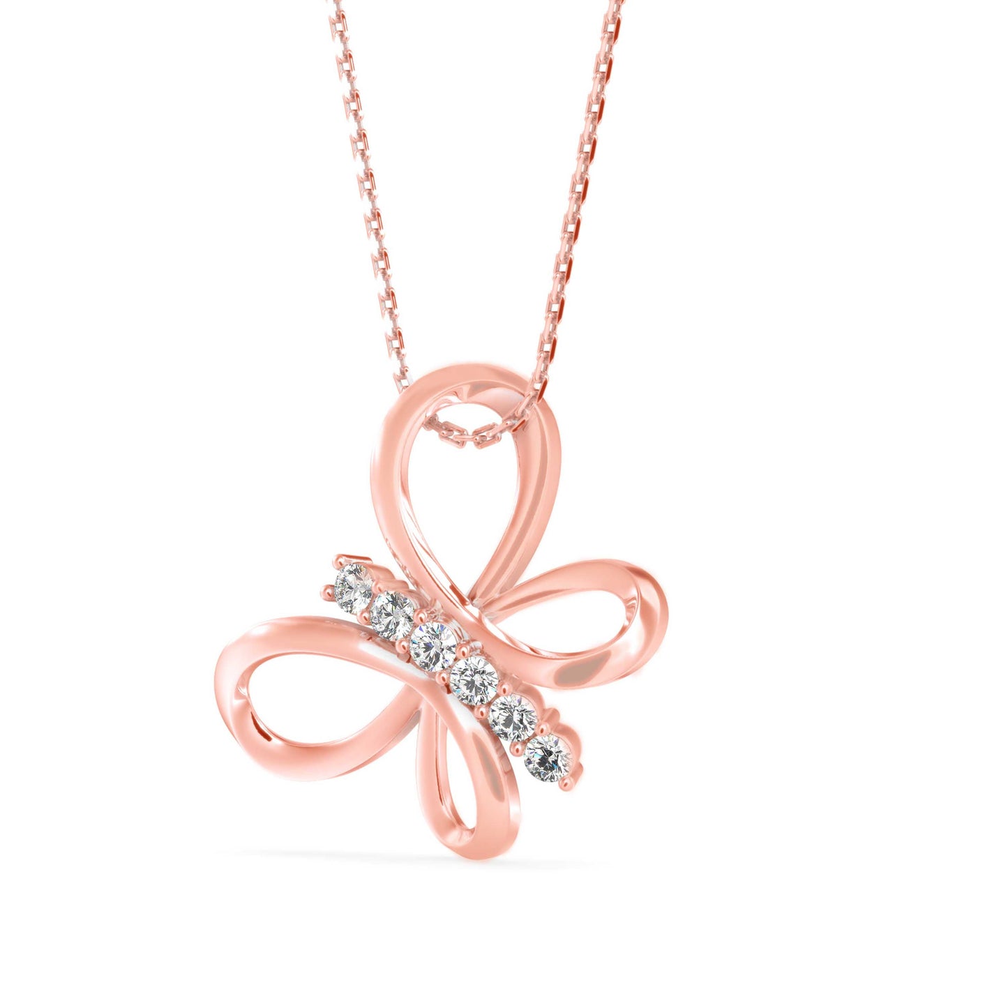 Monarch Diamond Pendant Rose Gold