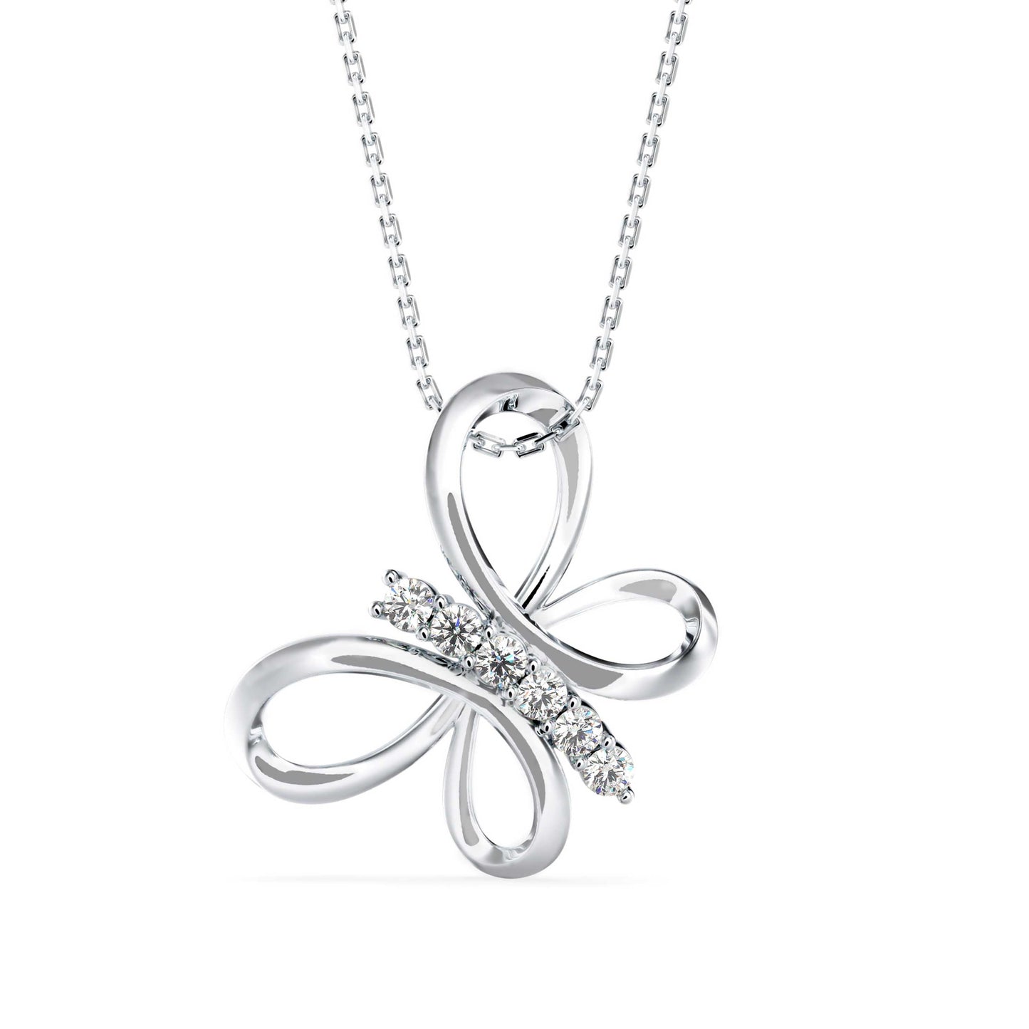 Monarch Diamond Pendant White Gold