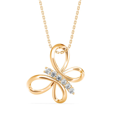 Monarch Diamond Pendant Yellow Gold