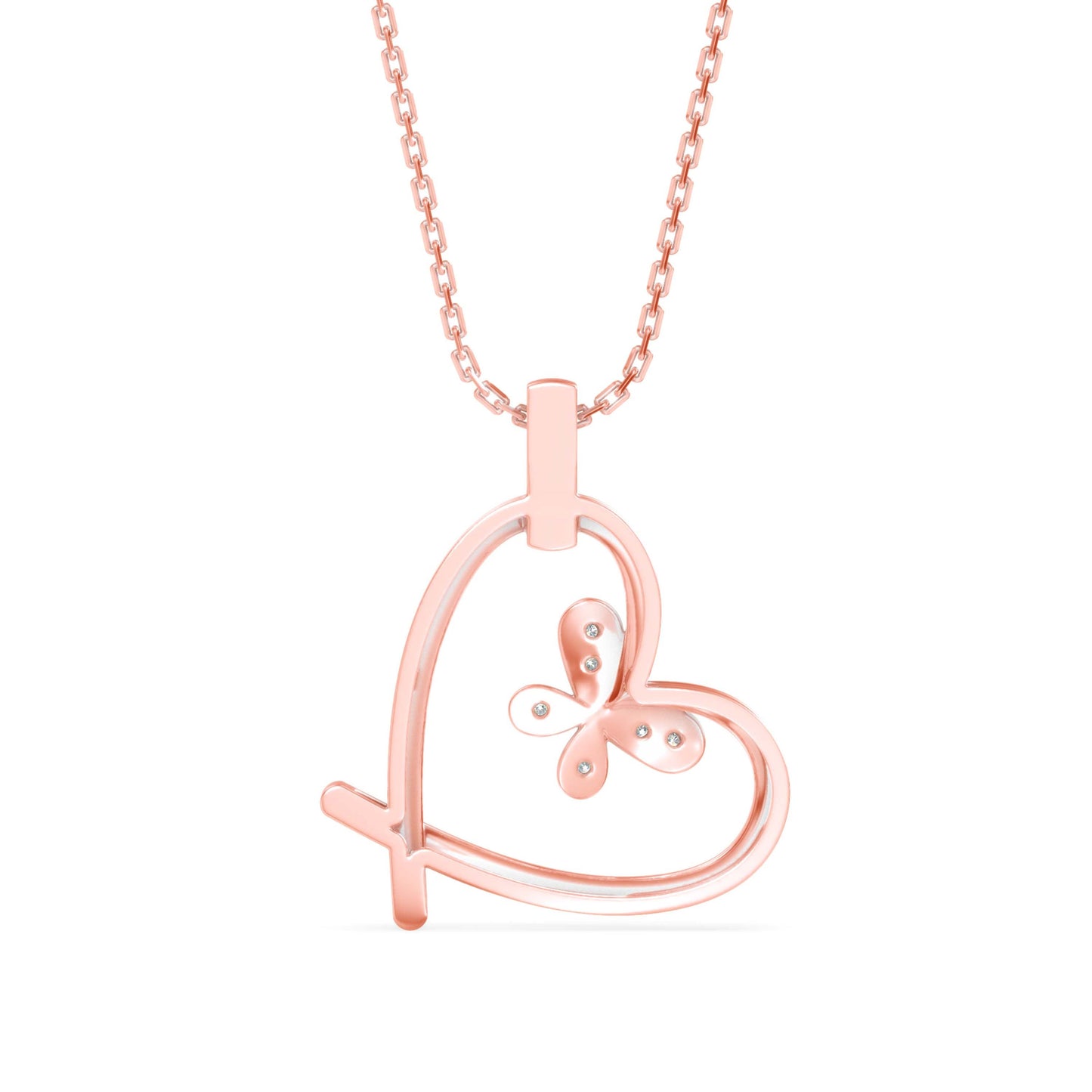 Cosmic Heart Diamond Pendant Rose Gold