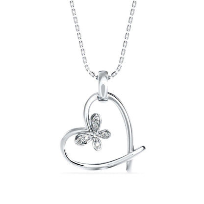 Cosmic Heart Diamond Pendant Platinum