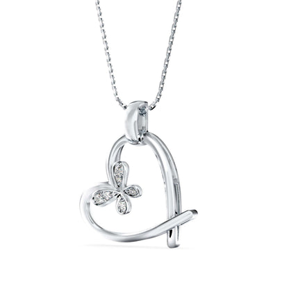 Cosmic Heart Diamond Pendant Platinum