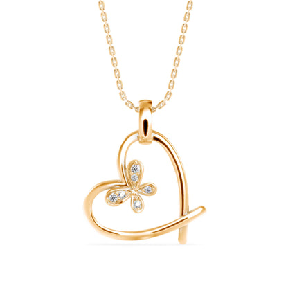 Cosmic Heart Diamond Pendant Yellow Gold