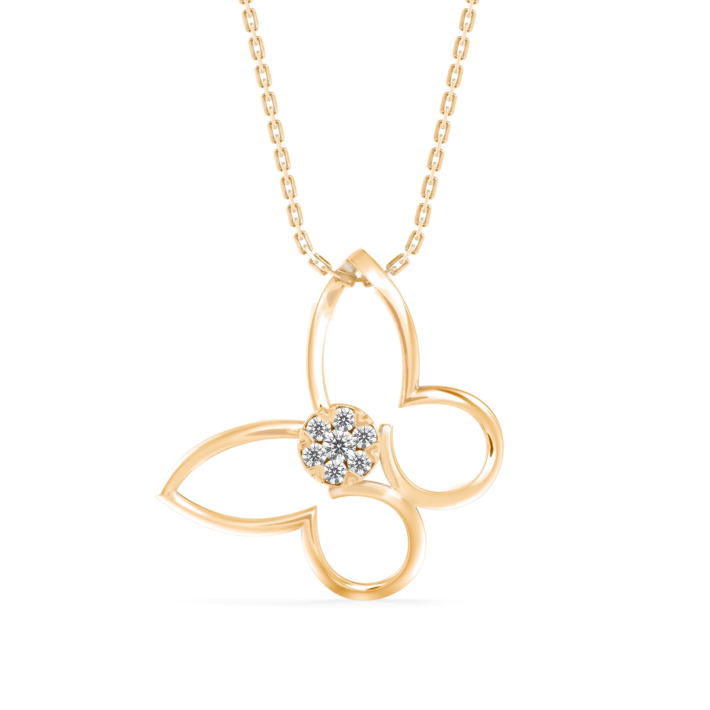 Light Mash Diamond Pendant Yellow Gold