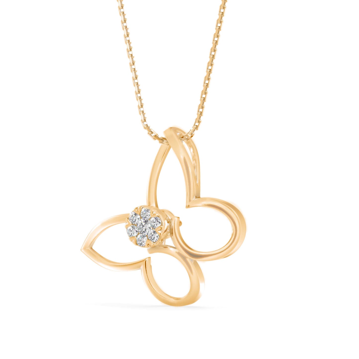 Light Mash Diamond Pendant Yellow Gold