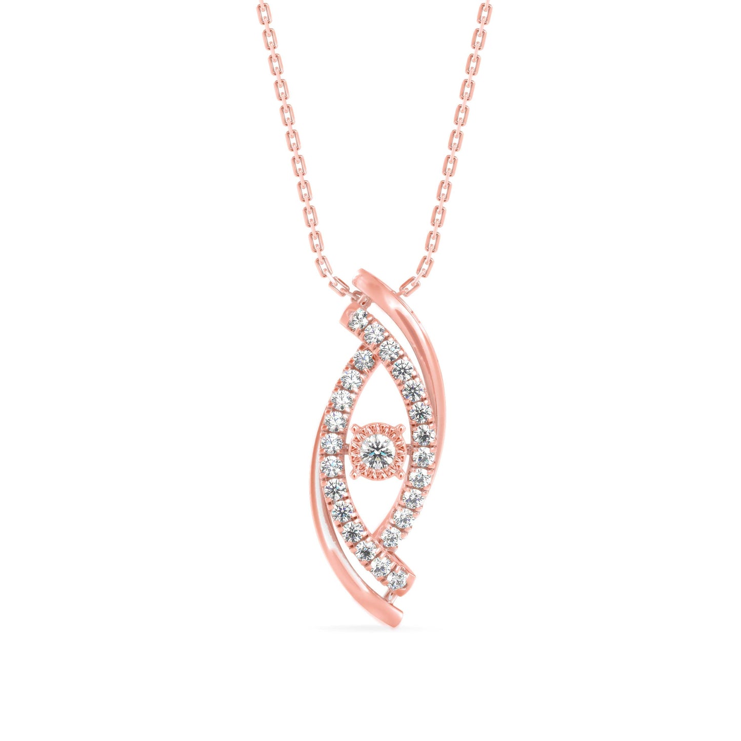 Ezra Diamond Charm Pendant Rose Gold