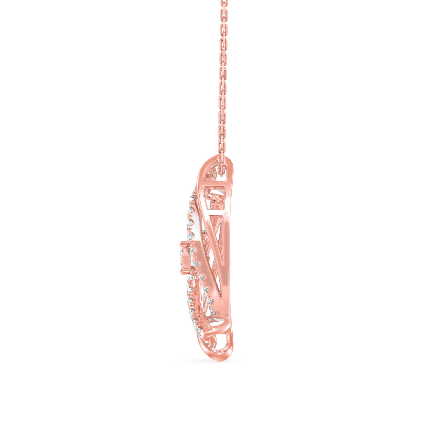 Ezra Diamond Charm Pendant Rose Gold