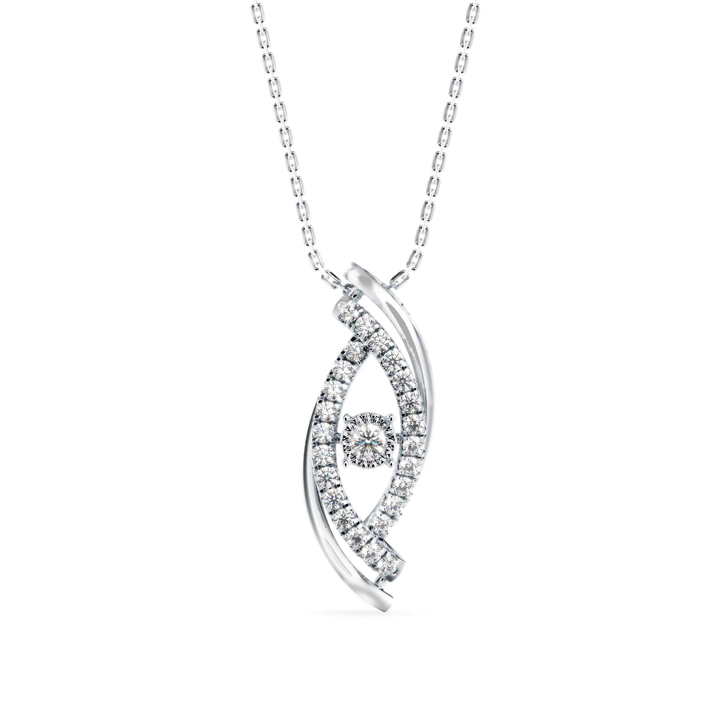 Ezra Diamond Charm Pendant White Gold