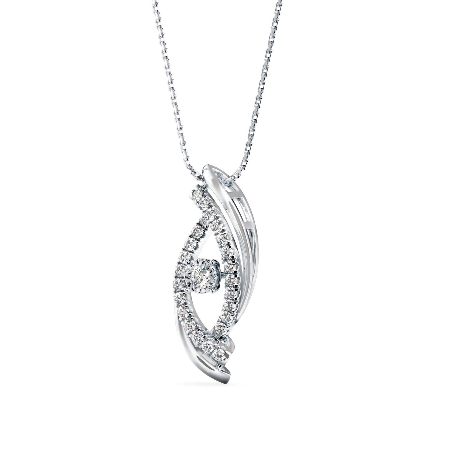 Ezra Diamond Charm Pendant White Gold