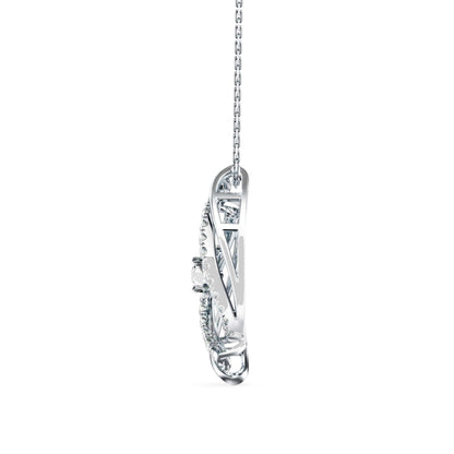 Ezra Diamond Charm Pendant White Gold