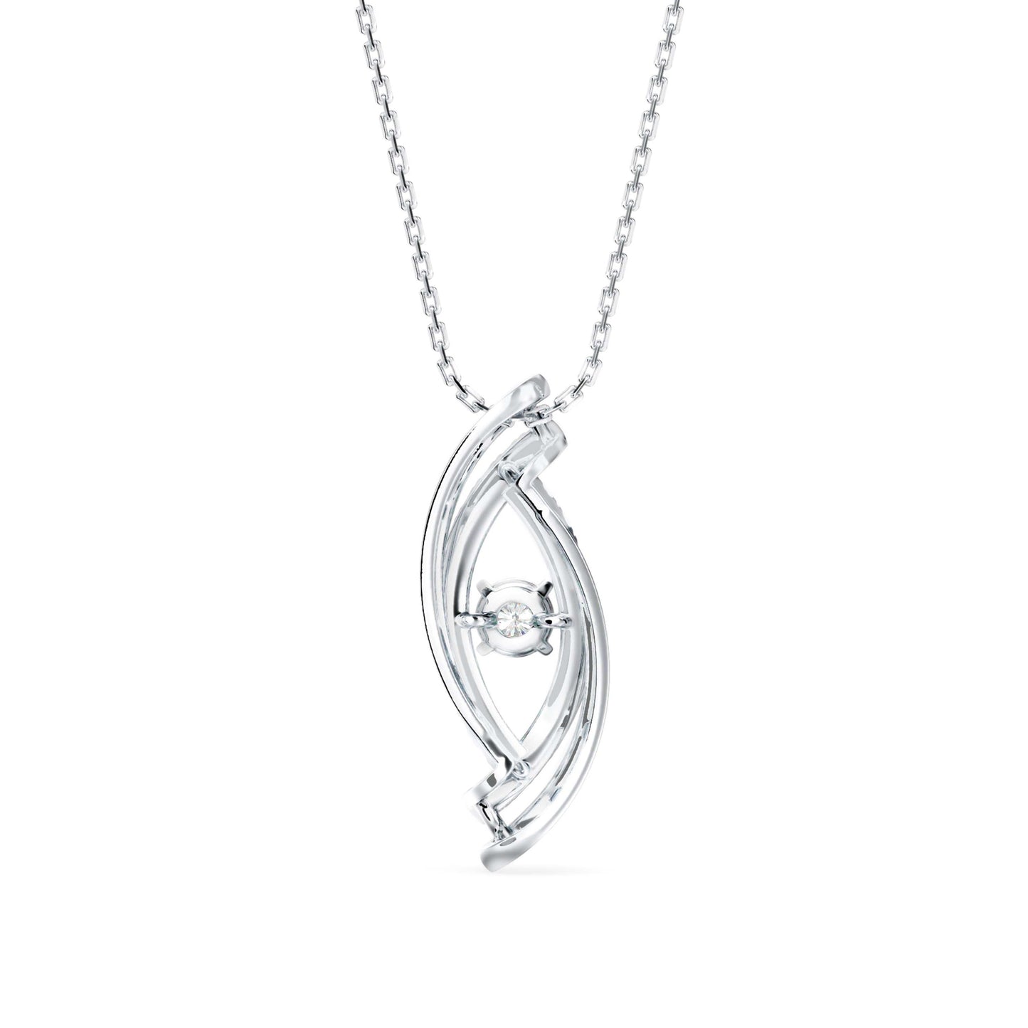 Ezra Diamond Charm Pendant White Gold