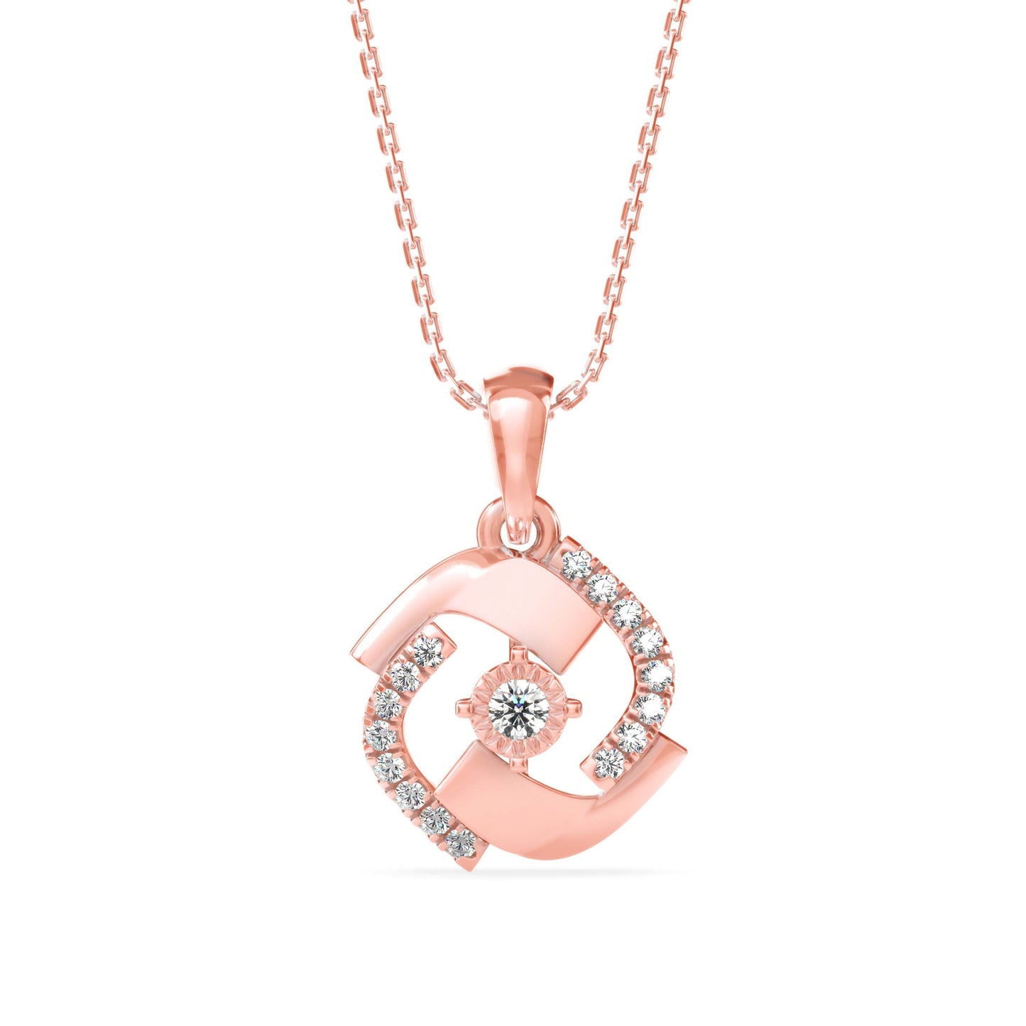 Zoe Charm Diamond Pendant Rose Gold