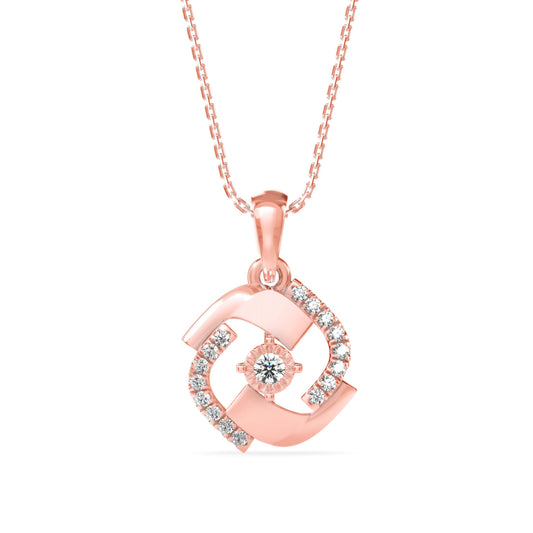 Zoe Charm Diamond Pendant Rose Gold