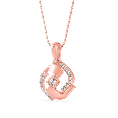 Zoe Charm Diamond Pendant Rose Gold