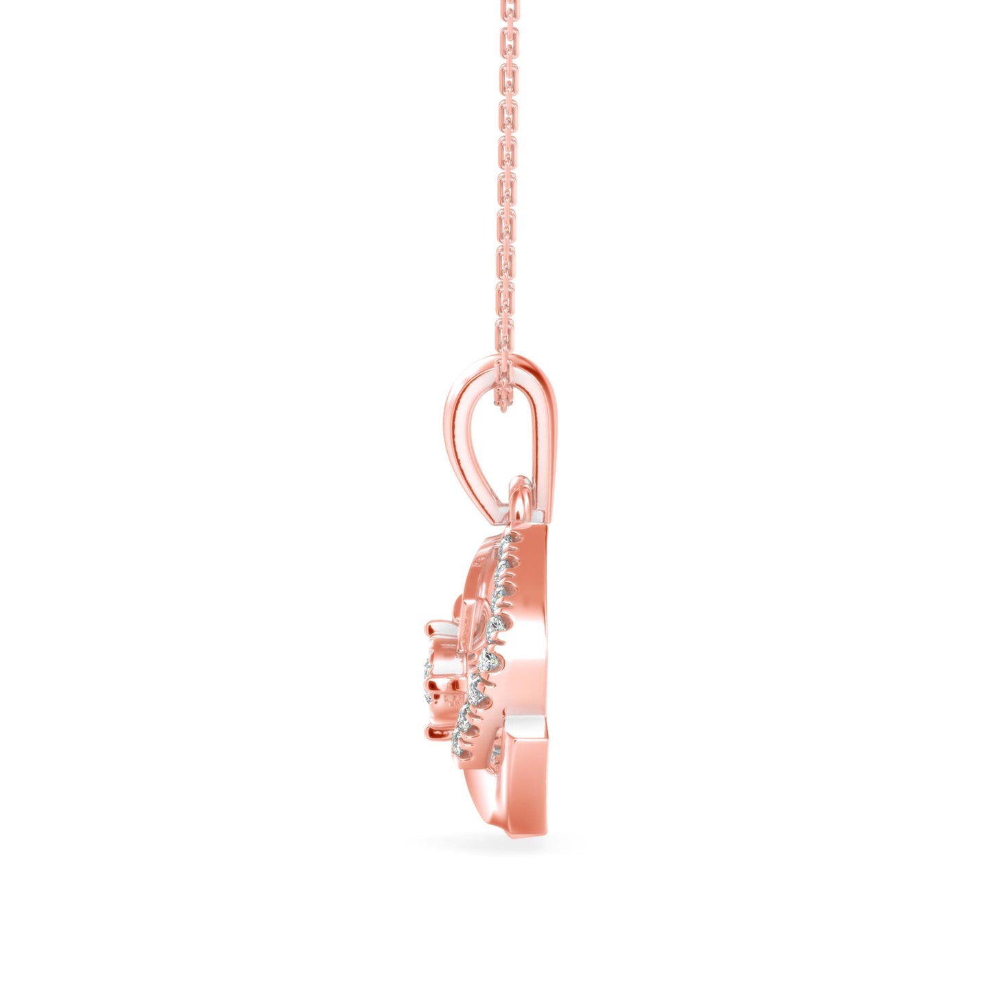 Zoe Charm Diamond Pendant Rose Gold