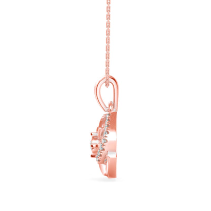 Zoe Charm Diamond Pendant Rose Gold