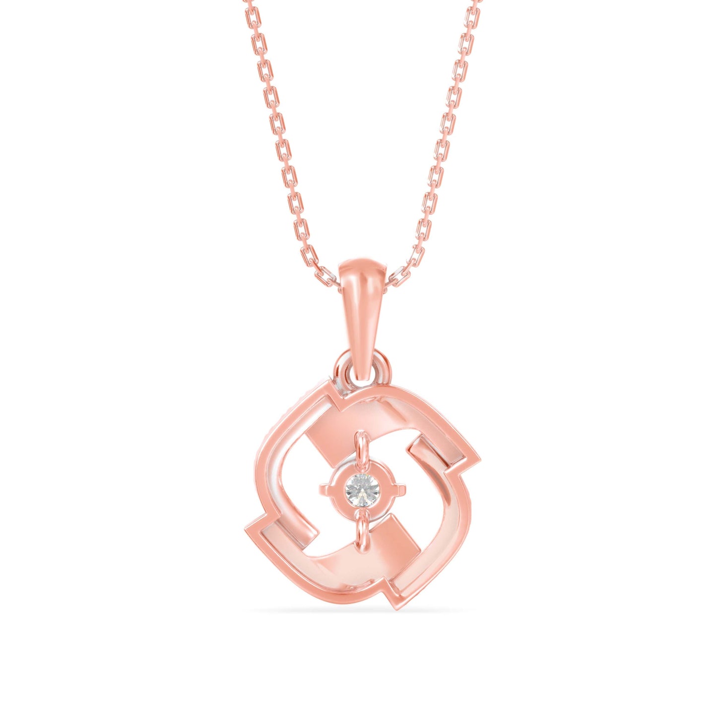 Zoe Charm Diamond Pendant Rose Gold