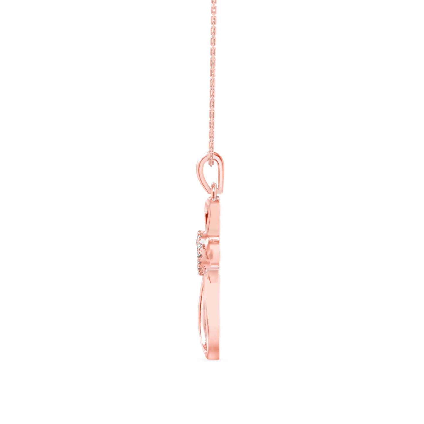 Rosary Heart Diamond Pendant Rose Gold