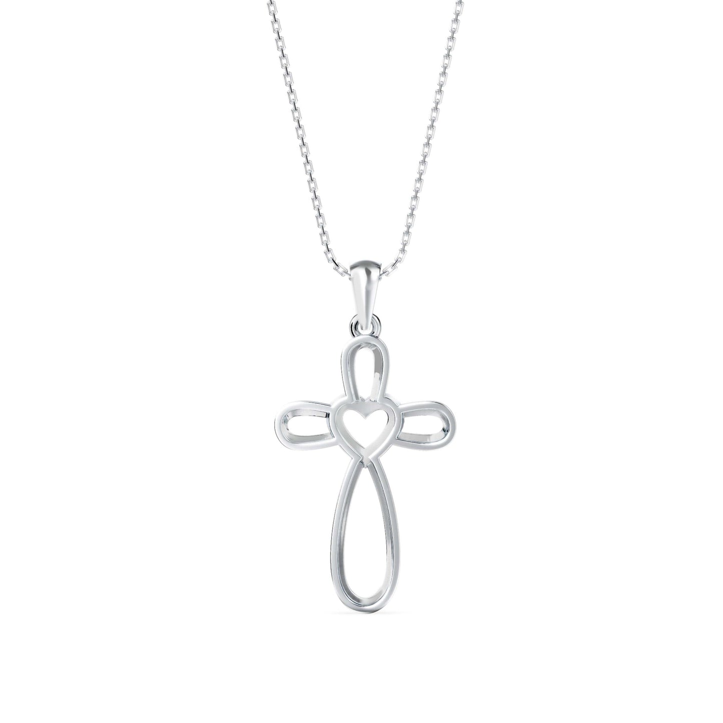 Rosary Heart Diamond Pendant White Gold