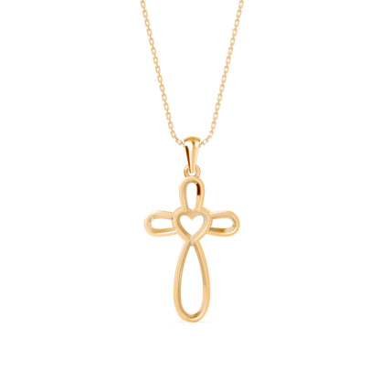 Rosary Heart Diamond Pendant Yellow Gold