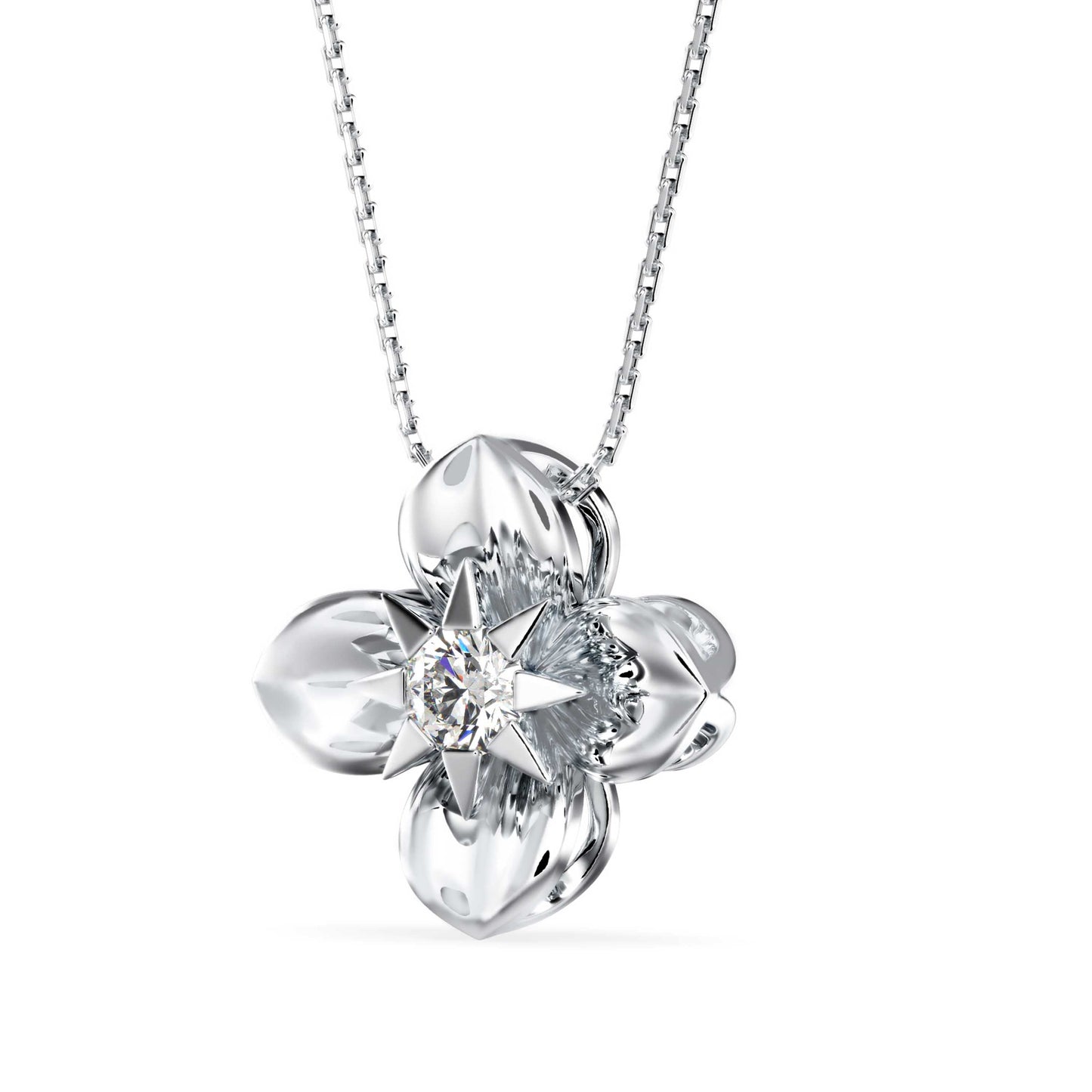 Spiritual Diamond Pendant White Gold