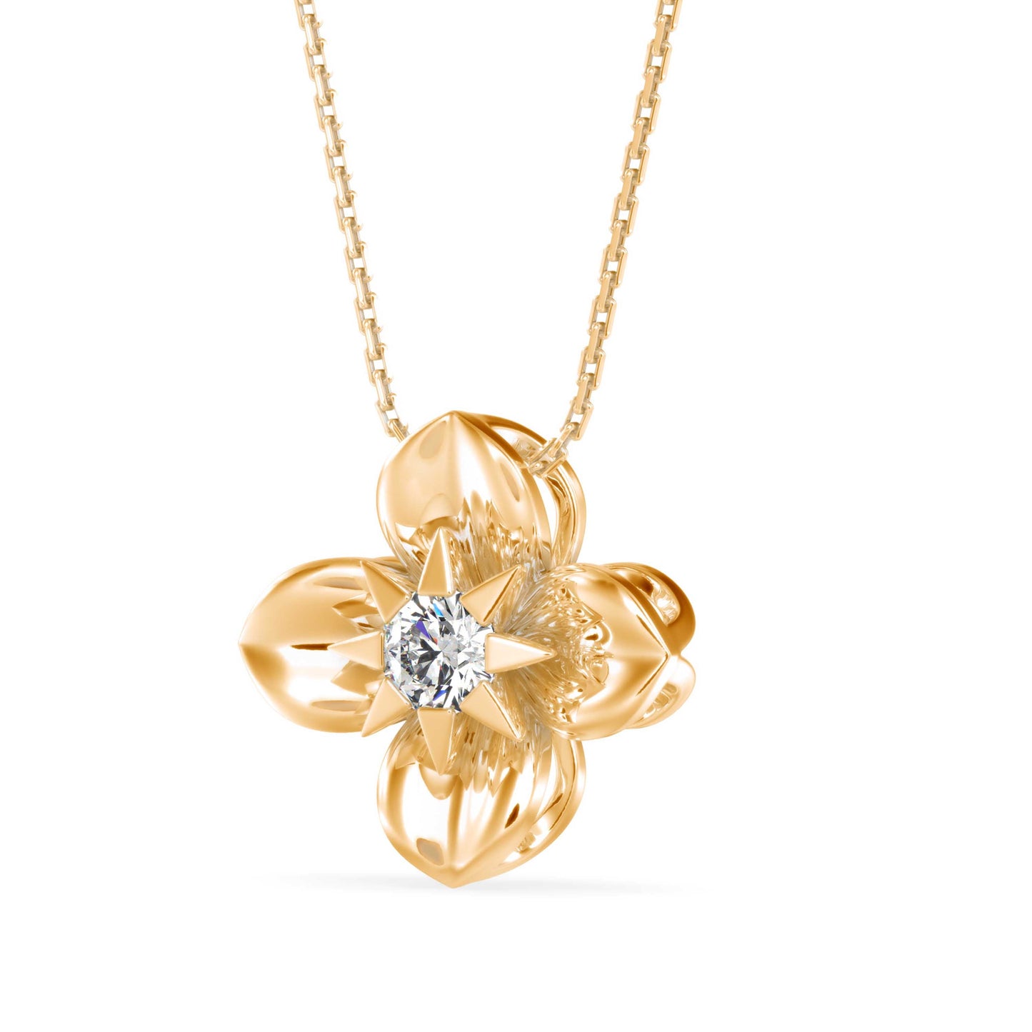 Spiritual Diamond Pendant Yellow Gold