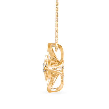 Spiritual Diamond Pendant Yellow Gold