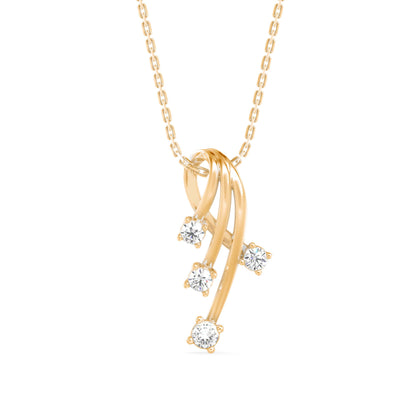 Sentiment Light Diamond Pendant Yellow Gold