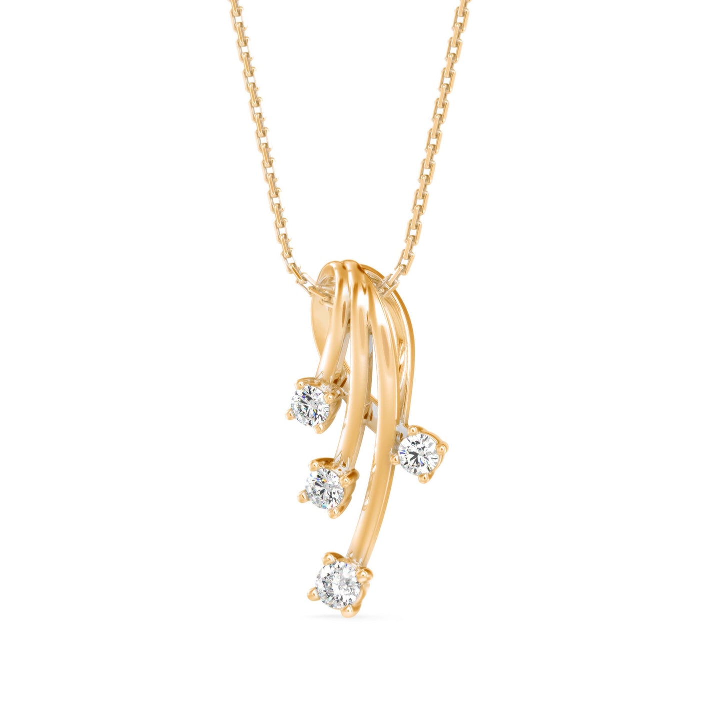 Sentiment Light Diamond Pendant Yellow Gold