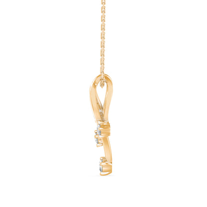 Sentiment Light Diamond Pendant Yellow Gold