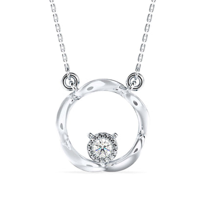 Starlight Round Pendant White Gold