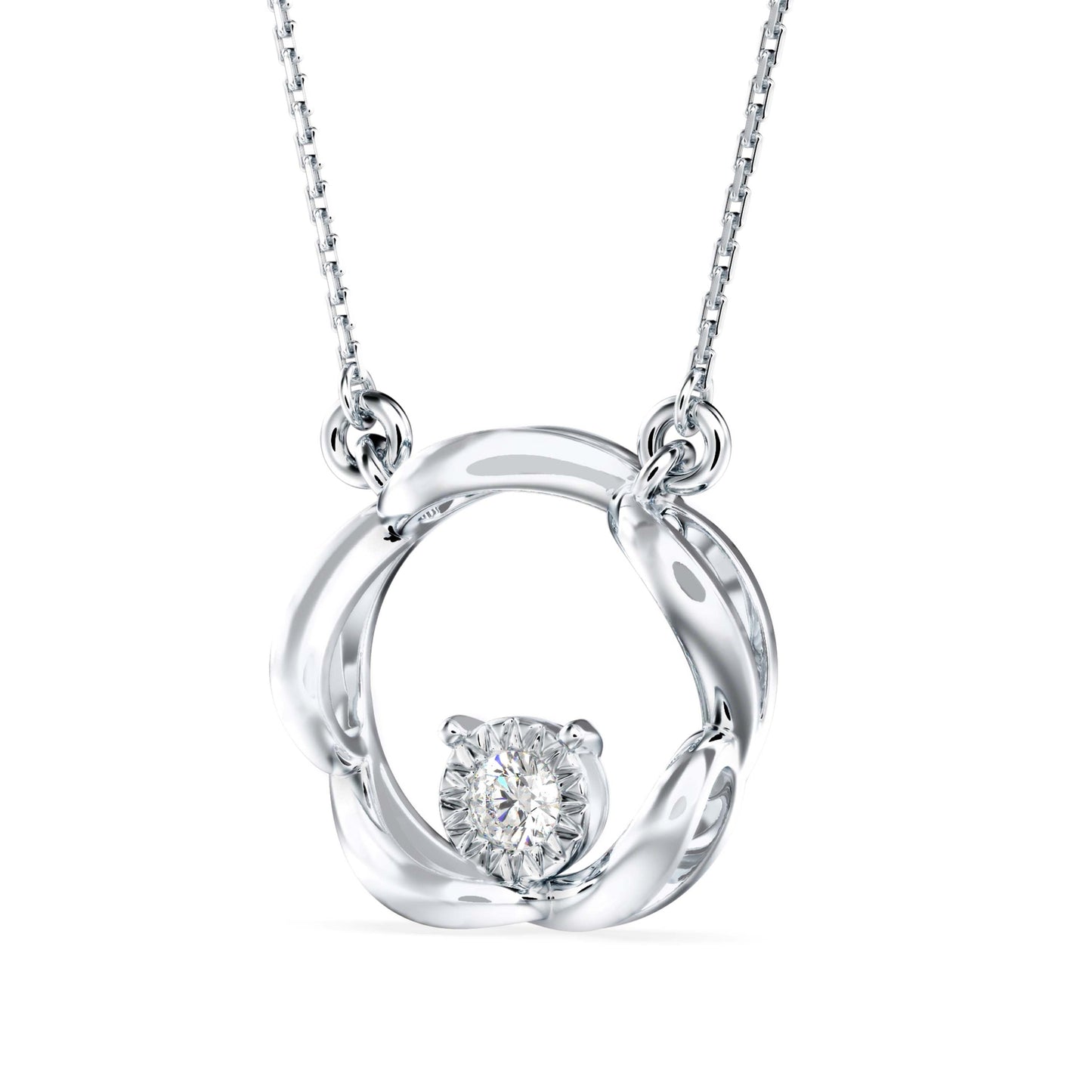 Starlight Round Pendant White Gold