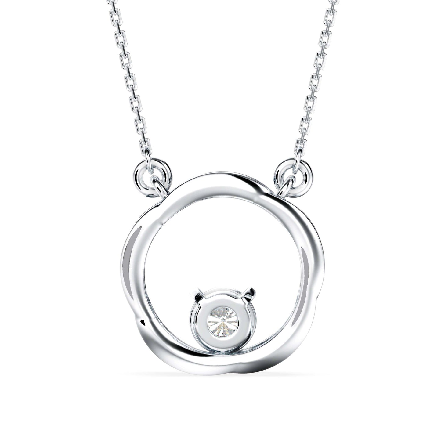 Starlight Round Pendant White Gold