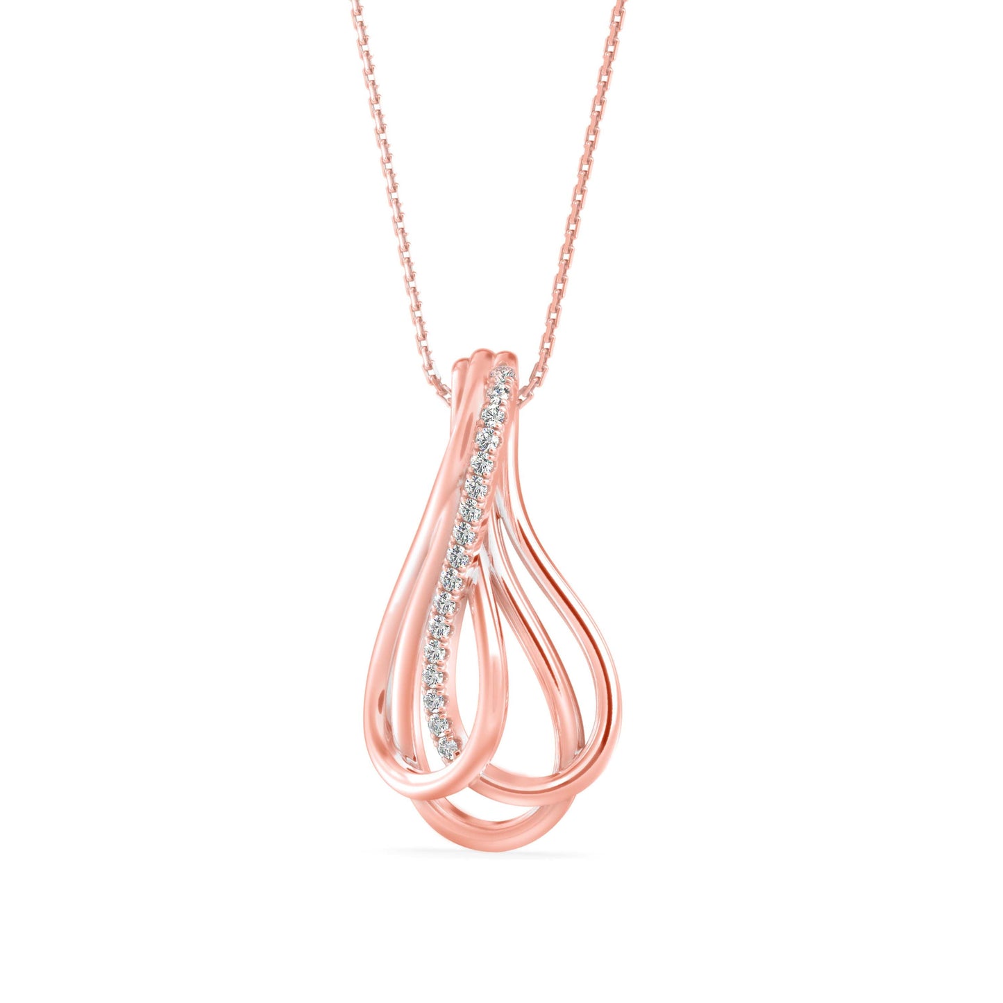 Covel Charm Diamond Pendant Rose Gold