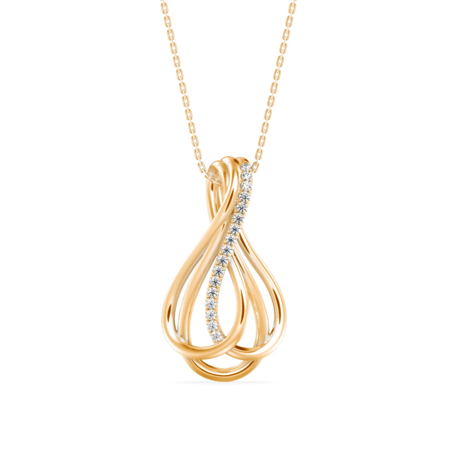 Covel Charm Diamond Pendant Yellow Gold