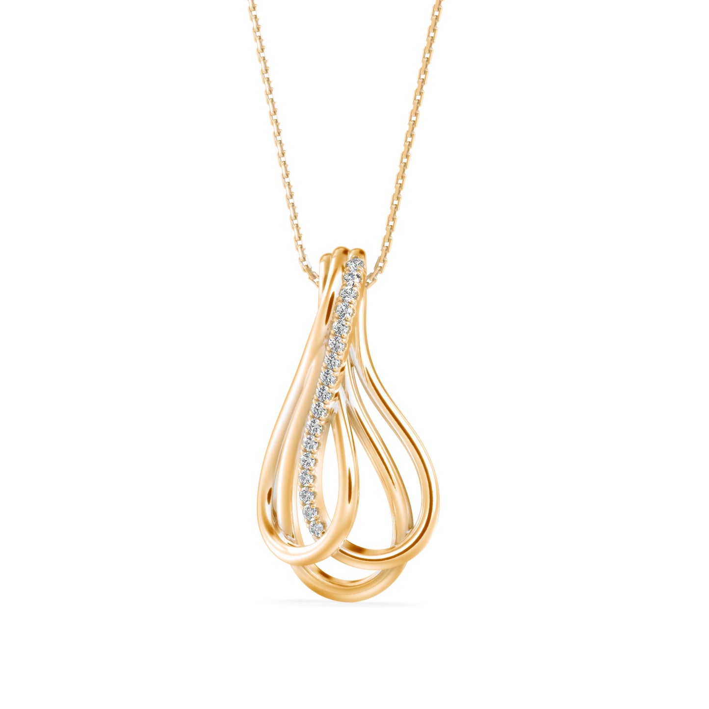 Covel Charm Diamond Pendant Yellow Gold